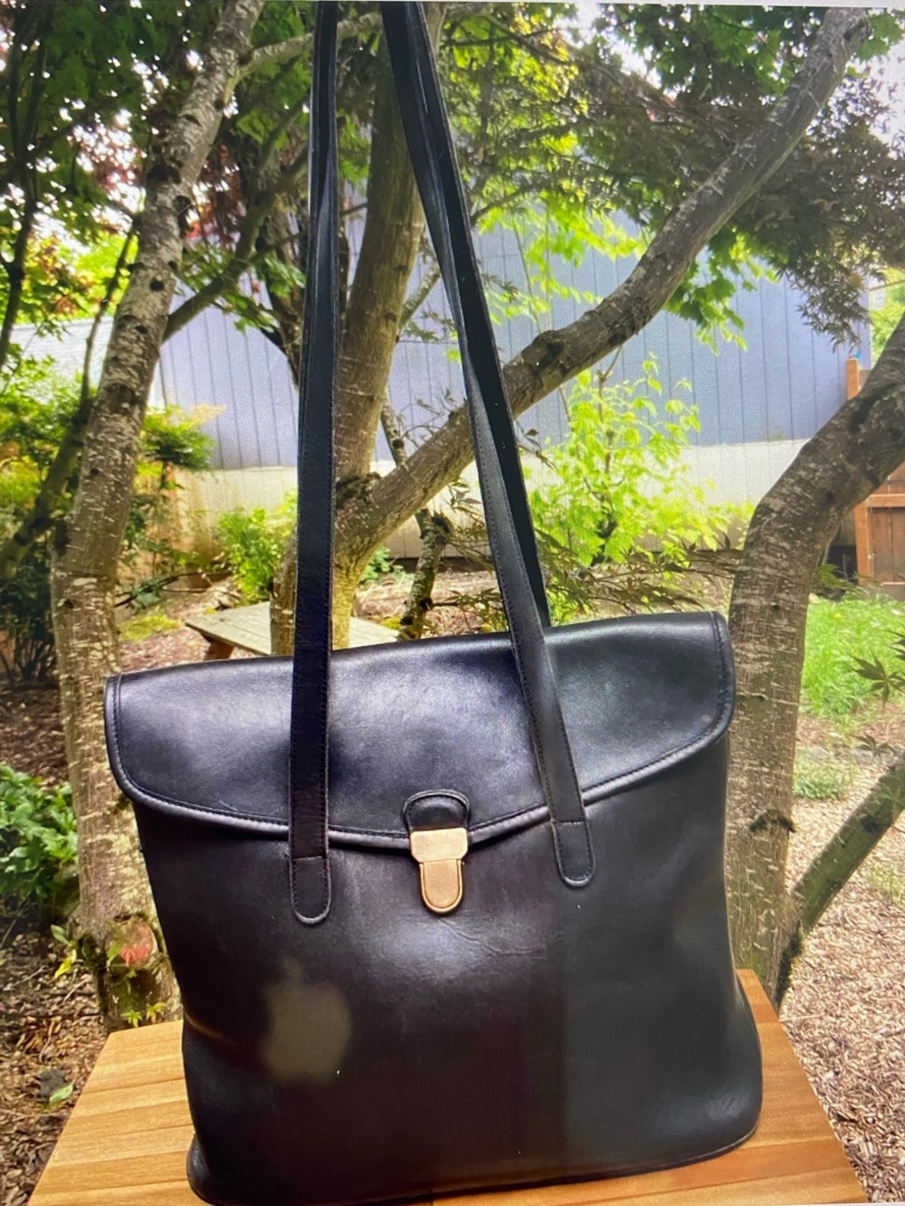 Coach Branson Black Leather Messenger Tote with Brass Hardware - Picture 12 of 12